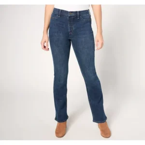 Fashion<Regular Indigo Easy Stretch Baby Bootcut Jean - a world of fashionable women's clothing, including a wide selection of dresses and trendy accessories.