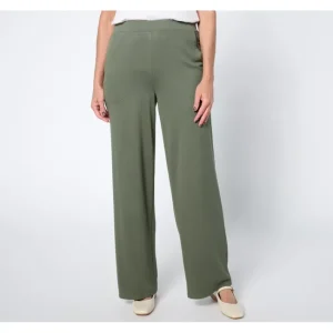 Fashion<Regular Knit Twill Full Length Wide Leg Pant - a world of fashionable women's clothing, including a wide selection of dresses and trendy accessories.