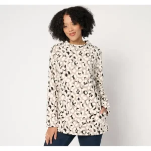 Fashion<Regular Mock Neck Fleece Tunic w/ Pockets - a world of fashionable women's clothing, including a wide selection of dresses and trendy accessories.