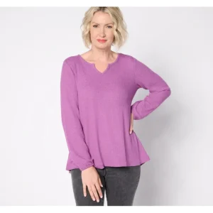 Fashion<Regular Shimmer Waffle Split Neck A-Line Tunic - a world of fashionable women's clothing, including a wide selection of dresses and trendy accessories.