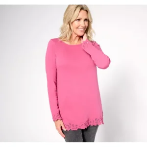 Fashion<Regular Signature Embroidered Knit Tunic - a world of fashionable women's clothing, including a wide selection of dresses and trendy accessories.