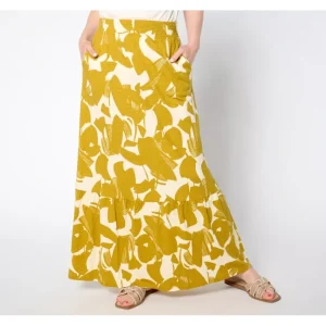 Fashion<Regular Slub Jersey Smocked Waist Maxi Skirt - a world of fashionable women's clothing, including a wide selection of dresses and trendy accessories.