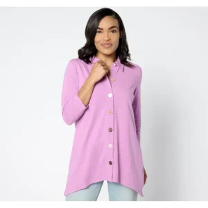 Fashion<Regular Texture Knit 3/4 Sleeve Button Tunic - a world of fashionable women's clothing, including a wide selection of dresses and trendy accessories.