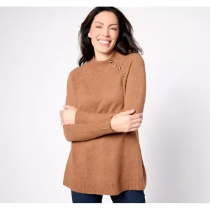 Fashion<Regular Tunic Sweater Pullover with Button Detail - a world of fashionable women's clothing, including a wide selection of dresses and trendy accessories.