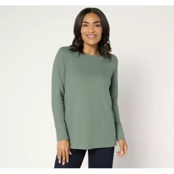 Fashion<Regular Waffle Knit Crew Neck Long Sleeve Tunic - a world of fashionable women's clothing, including a wide selection of dresses and trendy accessories.