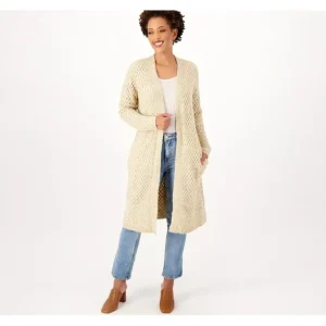 Side Stitch Open Front Long Cardicoat - a world of fashionable women's clothing, including a wide selection of dresses and trendy accessories.> Coats