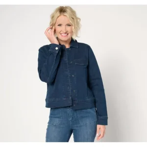Fashion<Signature Indigo Perfect Flex Denim Jacket - a world of fashionable women's clothing, including a wide selection of dresses and trendy accessories.