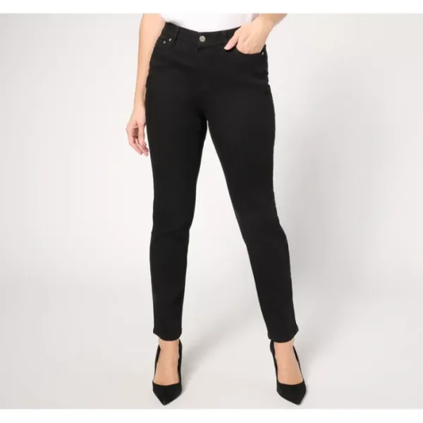 Fashion<Signature Petite Black Perfect Flex Pull-On Jean - a world of fashionable women's clothing, including a wide selection of dresses and trendy accessories.