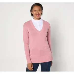 Fashion<Signature Petite 2fer Sweater Tunic - a world of fashionable women's clothing, including a wide selection of dresses and trendy accessories.