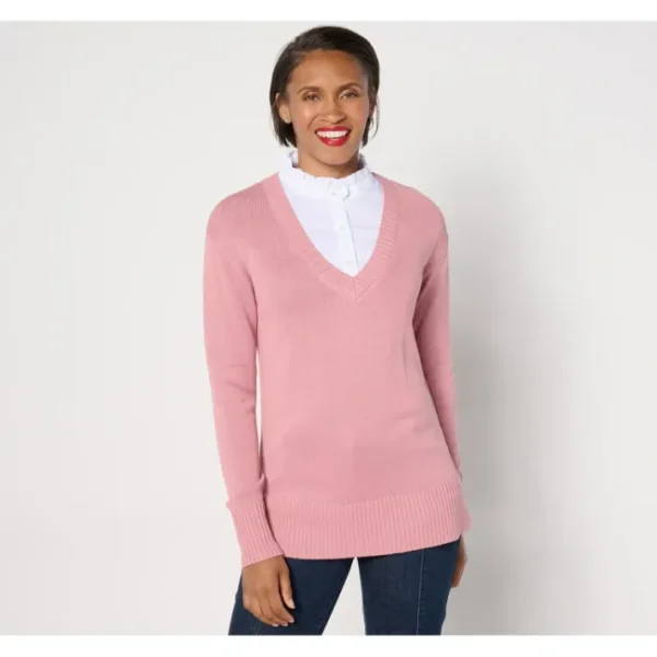 Fashion<Signature Petite 2fer Sweater Tunic - a world of fashionable women's clothing, including a wide selection of dresses and trendy accessories.