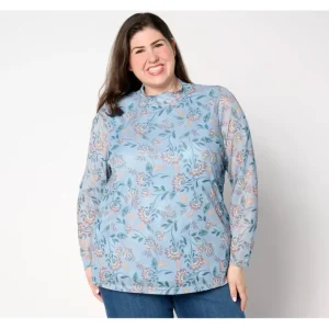 Fashion<Signature Printed Knit Long Sleeve Turtleneck Top - a world of fashionable women's clothing, including a wide selection of dresses and trendy accessories.