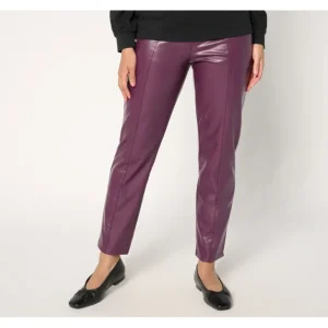 Signature Regular Faux Leather Pull-On Pant - a world of fashionable women's clothing, including a wide selection of dresses and trendy accessories.> Coats