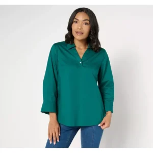 Fashion<Signature Regular Poplin Tunic w/ Rhinestone - a world of fashionable women's clothing, including a wide selection of dresses and trendy accessories.