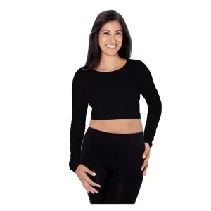 Fashion<skinnytees Long Sleeve Crop Top - Missy - a world of fashionable women's clothing, including a wide selection of dresses and trendy accessories.