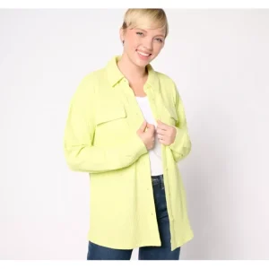 Fashion<Spring Waffle Knit Shirt Jacket - a world of fashionable women's clothing, including a wide selection of dresses and trendy accessories.