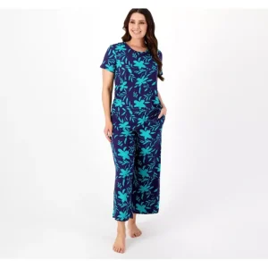 Fashion<Stan Herman Petite Peached Jersey Floating Floral Pajama Set - a world of fashionable women's clothing, including a wide selection of dresses and trendy accessories.