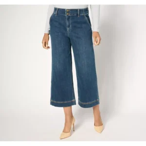 Fashion<Studio Park x Ali Carr Petite Denim Wide-Leg High-Waist Pant - a world of fashionable women's clothing, including a wide selection of dresses and trendy accessories.