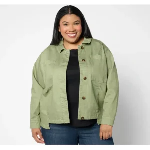 Fashion<Studio Park X Amy Stran Denim Utility Jacket- Color - a world of fashionable women's clothing, including a wide selection of dresses and trendy accessories.
