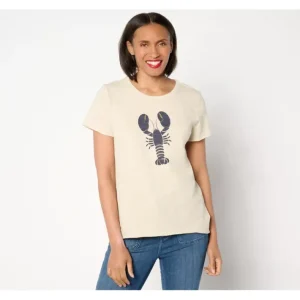 Fashion<Studio Park x Amy Stran Slub Jersey Crewneck Graphic T-Shirt - a world of fashionable women's clothing, including a wide selection of dresses and trendy accessories.