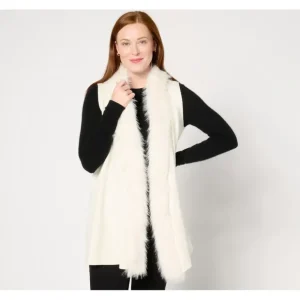 Studio Park X Jane Treacy Draped Sweater Vest with Faux Fur Trim - a world of fashionable women's clothing, including a wide selection of dresses and trendy accessories.> Dresses
