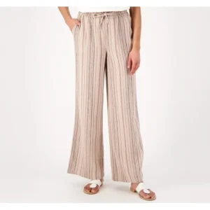 Fashion<Studio Park x Kerstin Lindquist Petite Striped Linen Pant - a world of fashionable women's clothing, including a wide selection of dresses and trendy accessories.