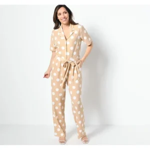 Fashion<Studio Park x Leah Williams Petite Polka Dot Knit Jumpsuit - a world of fashionable women's clothing, including a wide selection of dresses and trendy accessories.