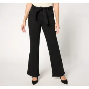 Fashion<Studio Park x Shawn Killinger Petite Self-Belted FlareJean-Black - a world of fashionable women's clothing, including a wide selection of dresses and trendy accessories.