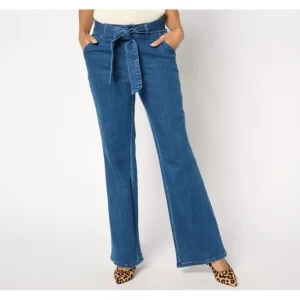 Fashion<Studio Park x Shawn Killinger Regular Self-Belted Flare Jean - a world of fashionable women's clothing, including a wide selection of dresses and trendy accessories.