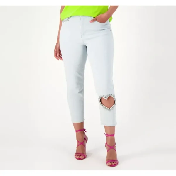 Fashion<Studio Park x Vanessa Herring Petite Crystal Heart Jeans - a world of fashionable women's clothing, including a wide selection of dresses and trendy accessories.