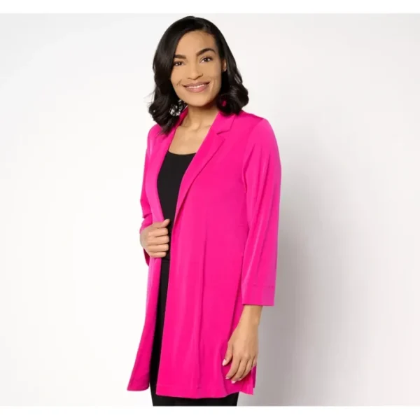 Shop All<Susan Graver Every Day Petite Liquid Knit Open Cardigan - a world of fashionable women's clothing, including a wide selection of dresses and trendy accessories.