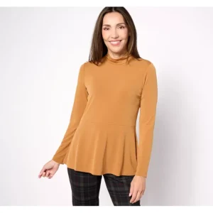 Fashion<Susan Graver Modern Essentials Liquid Knit Peplum Top - a world of fashionable women's clothing, including a wide selection of dresses and trendy accessories.