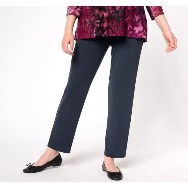 Fashion<Susan Graver Modern Essentials Reg Liquid Knit Ava Slim Ankle Pant - a world of fashionable women's clothing, including a wide selection of dresses and trendy accessories.