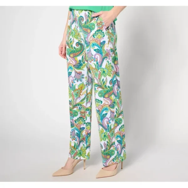 Fashion<Susan Graver Passport Petite Printed Liquid Knit Wide Leg Pants - a world of fashionable women's clothing, including a wide selection of dresses and trendy accessories.