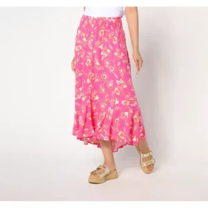 Susan Graver Passport Regular Printed Woven Button Front Skirt - a world of fashionable women's clothing, including a wide selection of dresses and trendy accessories.> Dresses