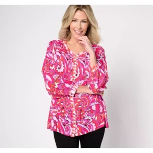 Fashion<Susan Graver Passport Regular Rayon Challis Button Front Cardigan - a world of fashionable women's clothing, including a wide selection of dresses and trendy accessories.