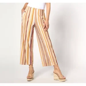Fashion<Susan Graver Petite Printed Liquid Knit Wide Leg Crop Pant - a world of fashionable women's clothing, including a wide selection of dresses and trendy accessories.