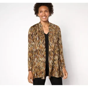 Susan Graver Petite Printed Novelty Knit Long Sleeve Cardigan - a world of fashionable women's clothing, including a wide selection of dresses and trendy accessories.> Dresses