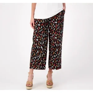 Fashion<Susan Graver PURE Reg Printed Woven Wide-Leg Crop Pants - a world of fashionable women's clothing, including a wide selection of dresses and trendy accessories.