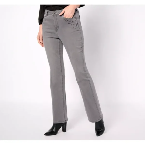 Susan Graver Regular Embellished Pocket Bootcut Jeans - a world of fashionable women's clothing, including a wide selection of dresses and trendy accessories.> Dresses