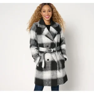 Susan Graver Regular Faux Wool Double Breasted Coat with Tie - a world of fashionable women's clothing, including a wide selection of dresses and trendy accessories.> Hat