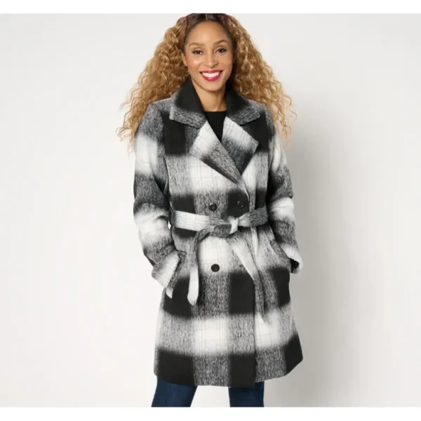 Susan Graver Regular Faux Wool Double Breasted Coat with Tie - a world of fashionable women's clothing, including a wide selection of dresses and trendy accessories.> Hat