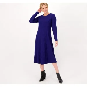 Susan Graver Regular Heather Sweater Rib Knit Scoop Neck Dress - a world of fashionable women's clothing, including a wide selection of dresses and trendy accessories.> Hat