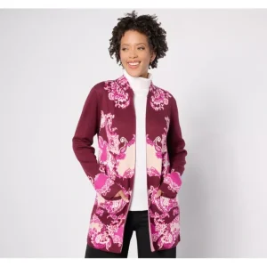 Fashion<Susan Graver Regular Jacquard Sweater Duster - a world of fashionable women's clothing, including a wide selection of dresses and trendy accessories.