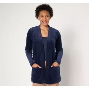 Susan Graver Regular Knit Corduroy Fusion Open Front Cardigan - a world of fashionable women's clothing, including a wide selection of dresses and trendy accessories.> Hat