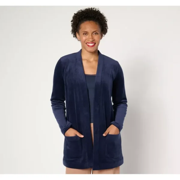 Susan Graver Regular Knit Corduroy Fusion Open Front Cardigan - a world of fashionable women's clothing, including a wide selection of dresses and trendy accessories.> Hat