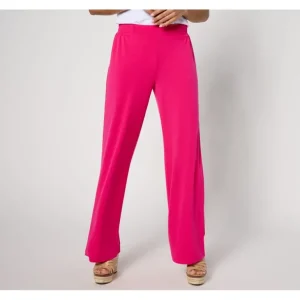 Susan Graver Regular Liquid Knit Wide Leg Pants with Waist Detail - a world of fashionable women's clothing, including a wide selection of dresses and trendy accessories.> Hat