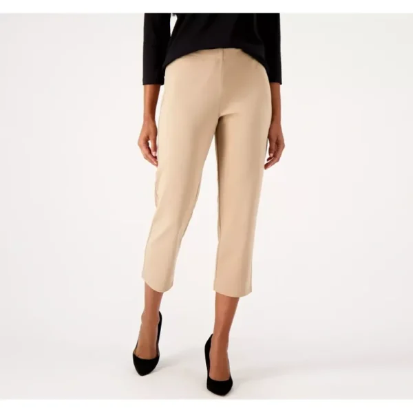 Susan Graver Regular Milano Knit Pull-On Straight Leg Crop Pants - a world of fashionable women's clothing, including a wide selection of dresses and trendy accessories.> Hat