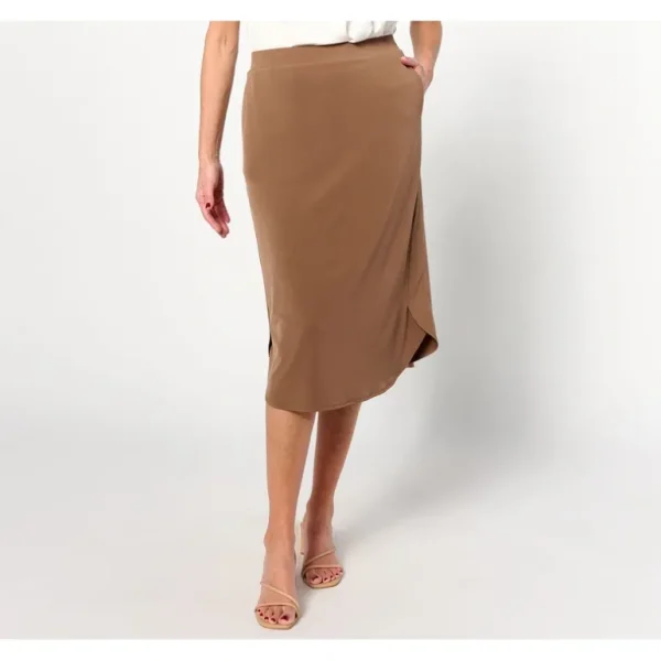 Susan Graver Regular Modern Essentials Curve Hem Skirt - a world of fashionable women's clothing, including a wide selection of dresses and trendy accessories.> Dresses