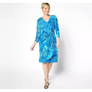 Susan Graver Regular Printed Liquid Knit Faux Wrap Dress - a world of fashionable women's clothing, including a wide selection of dresses and trendy accessories.> Hat