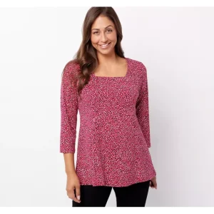 Susan Graver Regular Printed Liquid Knit Fit Flare Tunic - a world of fashionable women's clothing, including a wide selection of dresses and trendy accessories.> Hat